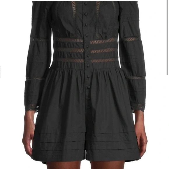 Maje Lace Trim Romper - Picture 2 of 11